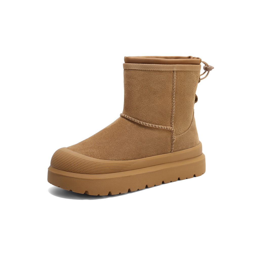 百丽户外舒适雪地靴女2024冬新保暖御寒短靴B2162DD4