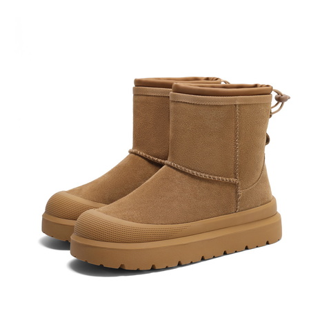 百丽户外舒适雪地靴女2024冬新保暖御寒短靴B2162DD4