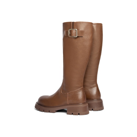 百丽户外休闲骑士靴女2024冬新显瘦时尚长筒靴B2136DG4