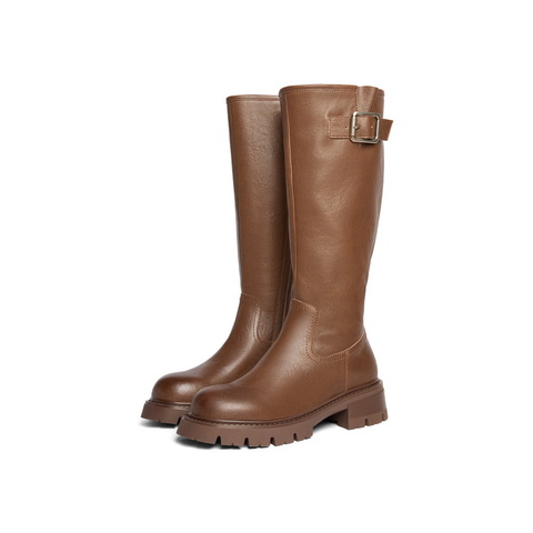 百丽户外休闲骑士靴女2024冬新显瘦时尚长筒靴B2136DG4