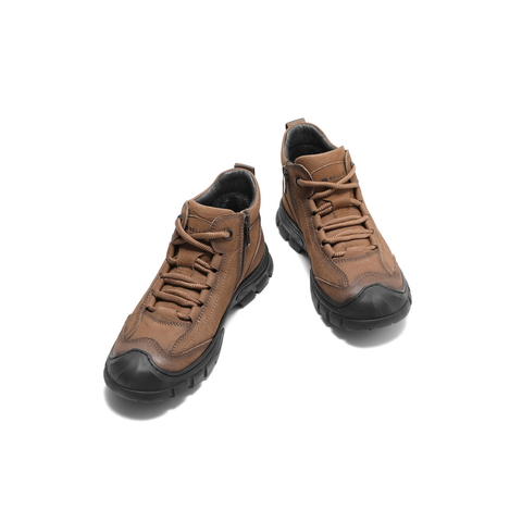 百丽厚底休闲短靴男2024冬新商场同款户外高帮运动鞋加绒8PN01DD4