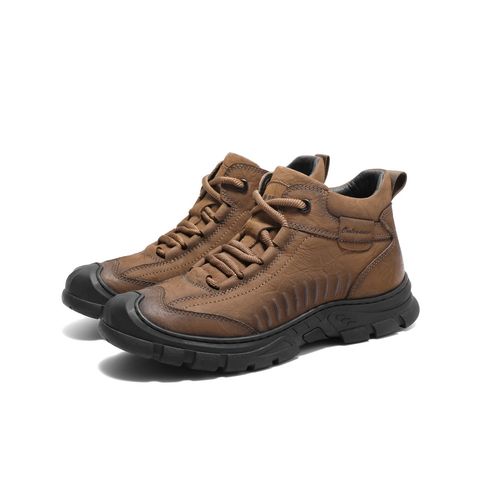 百丽厚底休闲短靴男2024冬新商场同款户外高帮运动鞋加绒8PN01DD4