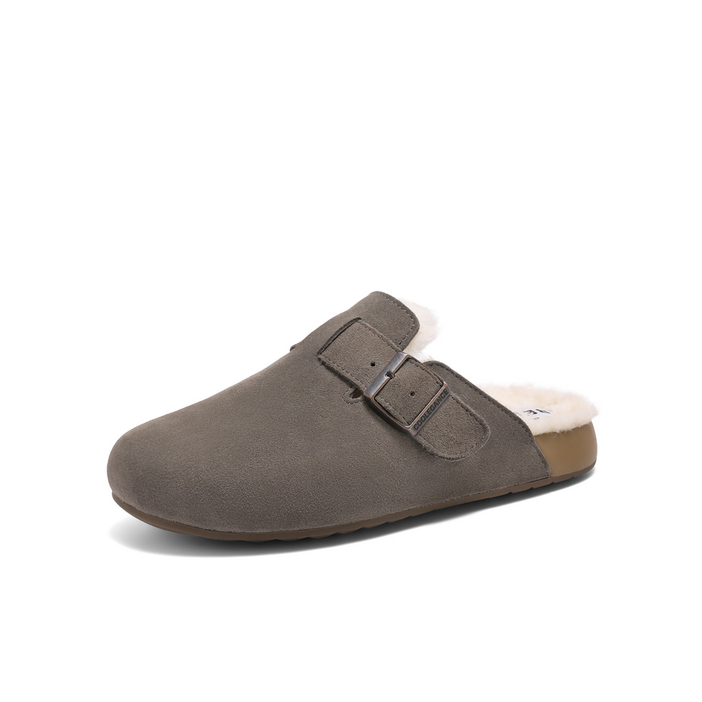 百丽半岛吐司拖包头拖男2024秋新保暖毛毛鞋软底勃肯鞋8NR01CT4