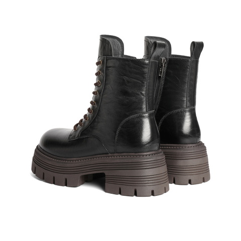 百丽时尚复古马丁靴女2024冬新增高厚底短靴B2303DZ4