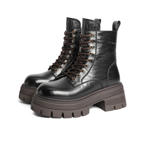 百丽时尚复古马丁靴女2024冬新增高厚底短靴B2303DZ4