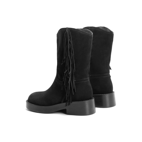 百丽时尚百搭休闲靴女2024冬季新款户外短筒靴B2293DZ4