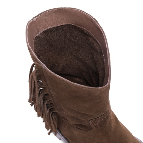 百丽时尚百搭休闲靴女2024冬季新款户外短筒靴B2293DZ4