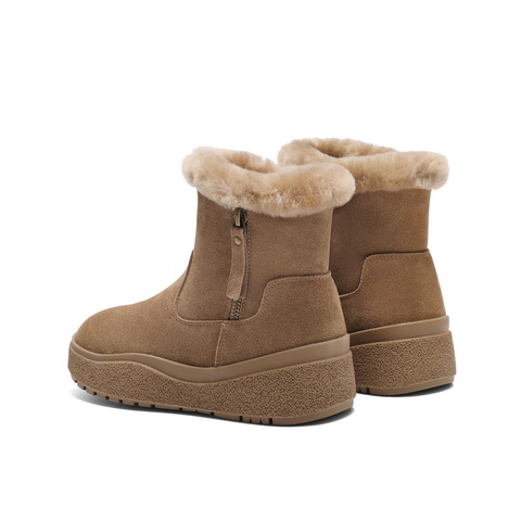 百丽时尚户外雪地靴女2024冬新商场同款保暖加绒短靴C1W1DDD4