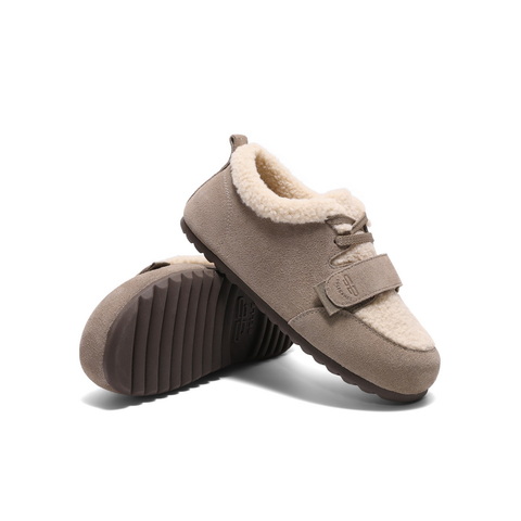 百丽休闲居家勃肯鞋女2024冬新保暖毛毛鞋B2291DM4