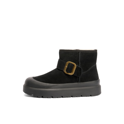 百丽户外休闲雪地靴女2024冬新保暖加绒短靴B2168DM4