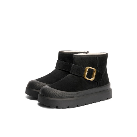 百丽户外休闲雪地靴女2024冬新保暖加绒短靴B2168DM4