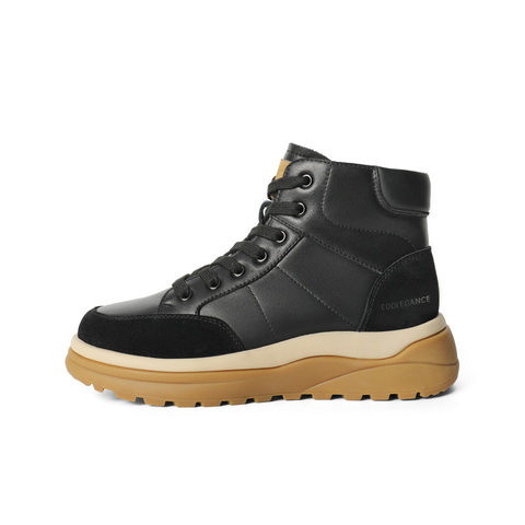 百丽时尚休闲高帮鞋女2024冬新商场同款舒适板鞋B9X1DDD4