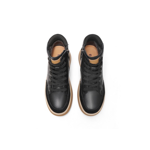 百丽时尚休闲高帮鞋女2024冬新商场同款舒适板鞋B9X1DDD4