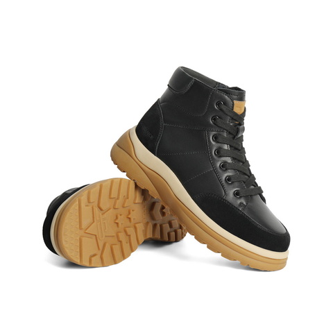 百丽时尚休闲高帮鞋女2024冬新商场同款舒适板鞋B9X1DDD4