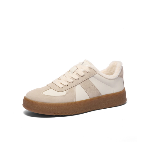 百丽潮搭休闲小白鞋男鞋2024秋新复古运动德训鞋撞色板鞋A1703CM4