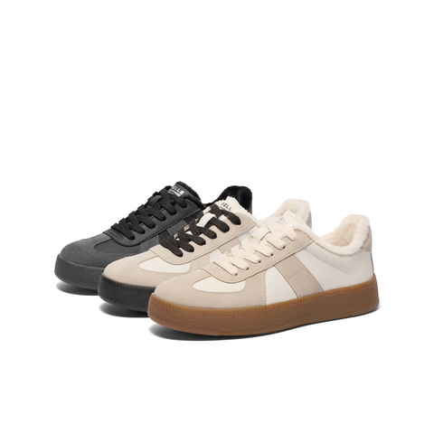 百丽潮搭休闲小白鞋男鞋2024秋新复古运动德训鞋撞色板鞋A1703CM4