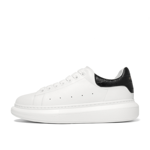 百丽撞色小白鞋男2024春季新款牛皮舒适系带休闲板鞋A1160AM4