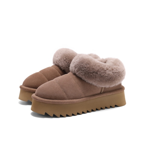 百丽户外休闲毛毛鞋女2024冬新商场同款时尚保暖鞋D1H1DDM4