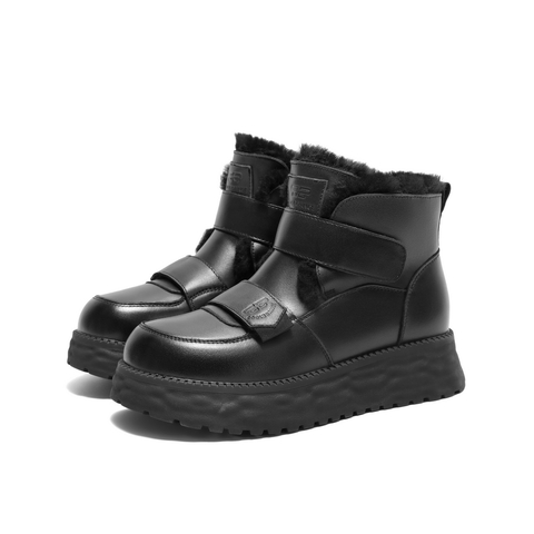 百丽厚底增高雪地靴女2024冬新商场同款加厚保暖休闲短靴D1X1DDD4