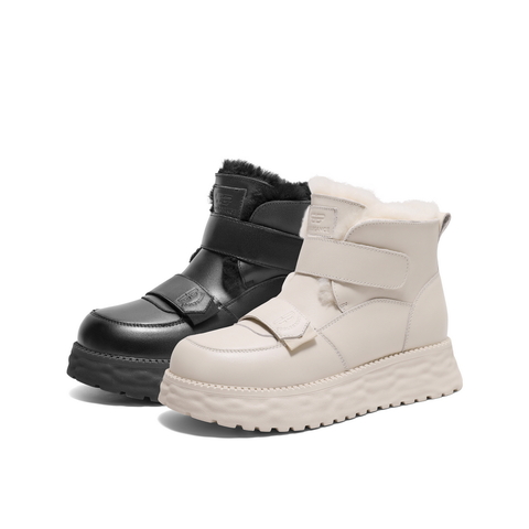 百丽厚底增高雪地靴女2024冬新商场同款加厚保暖休闲短靴D1X1DDD4