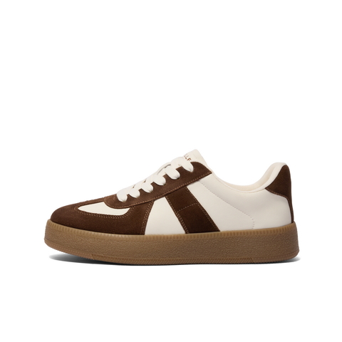 百丽潮搭休闲小白鞋男鞋2024秋新复古运动德训鞋撞色板鞋A1703CM4