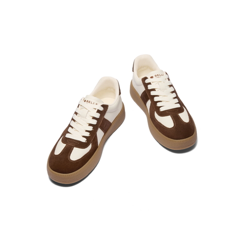 百丽潮搭休闲小白鞋男鞋2024秋新复古运动德训鞋撞色板鞋A1703CM4