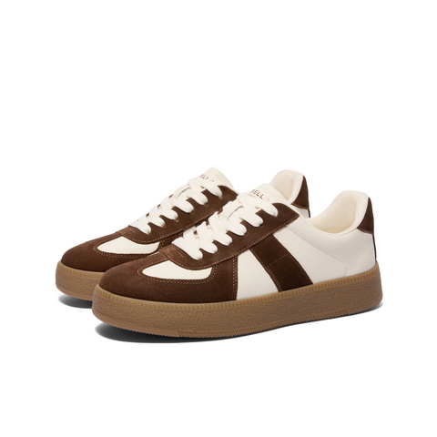 百丽潮搭休闲小白鞋男鞋2024秋新复古运动德训鞋撞色板鞋A1703CM4