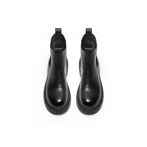 百丽时尚休闲切尔西靴女2024冬新真皮舒适时尚短靴B2309DD4