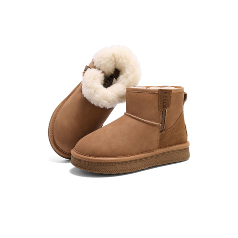 百丽休闲舒适雪地靴女2024冬新商场同款加绒保暖童鞋Y2938D94