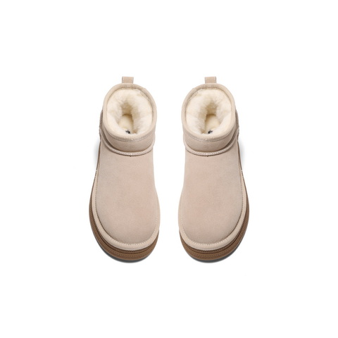 百丽户外徒步雪地靴女2024冬新保暖加绒短靴B2169DM4