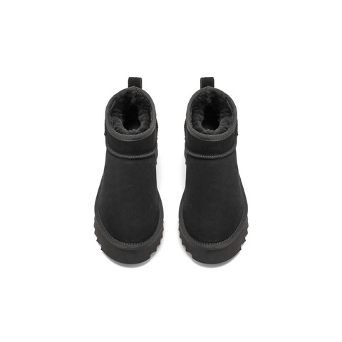 百丽增高厚底雪地靴女2024冬新商场同款保暖加绒短靴D1C1DDM4