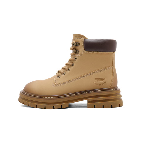 百丽复古厚底工装靴女2024冬新商场同款户外休闲大黄短靴B9R1DDD4