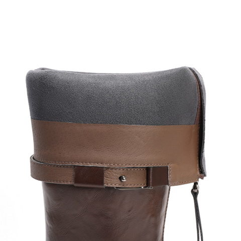 百丽时尚美拉德弹力高靴女2024冬新商场同款增高厚底长靴D3E1DDG4