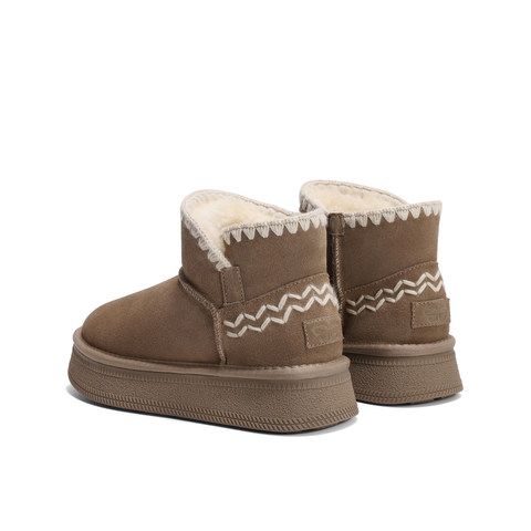 百丽户外徒步雪地靴女2024冬新商场同款保暖御寒短靴D1U1DDD4