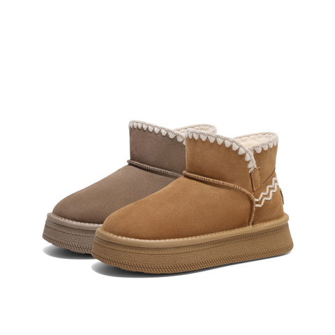 百丽户外徒步雪地靴女2024冬新商场同款保暖御寒短靴D1U1DDD4