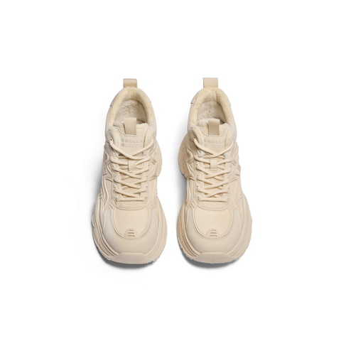 百丽增高厚底高帮老爹鞋女2024冬新商场同款百搭休闲鞋B9K1DDM4