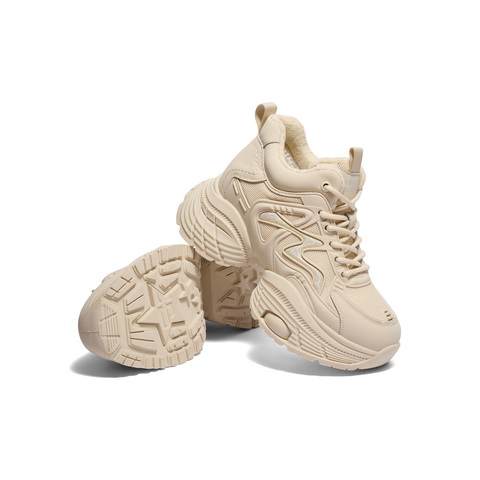 百丽增高厚底高帮老爹鞋女2024冬新商场同款百搭休闲鞋B9K1DDM4