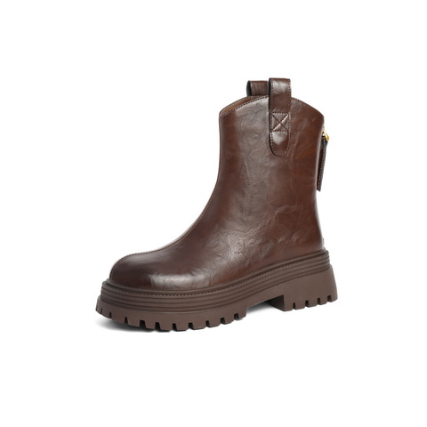 百丽厚底增高弹力靴女2024冬新商场同款户外徒步靴B9E1DDZ4