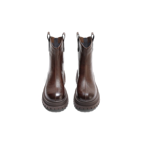 百丽厚底增高弹力靴女2024冬新商场同款户外徒步靴B9E1DDZ4