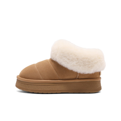 百丽休闲舒适毛毛鞋女2024冬新商场同款加绒保暖鞋D3H1DDM4