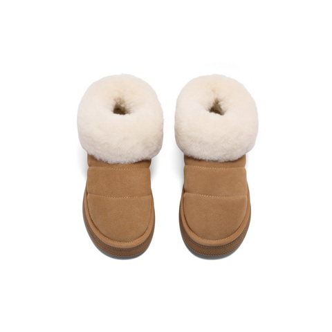 百丽休闲舒适毛毛鞋女2024冬新商场同款加绒保暖鞋D3H1DDM4