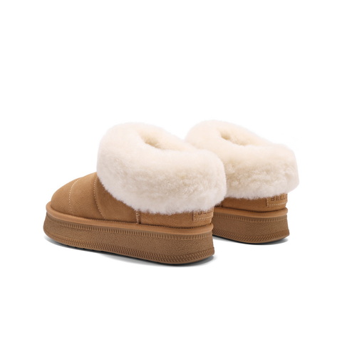 百丽休闲舒适毛毛鞋女2024冬新商场同款加绒保暖鞋D3H1DDM4