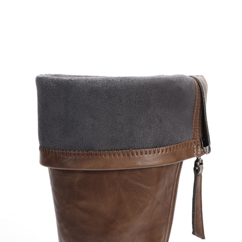 百丽时尚显瘦弹力高靴女2024冬新增高厚底长靴B2389DG4