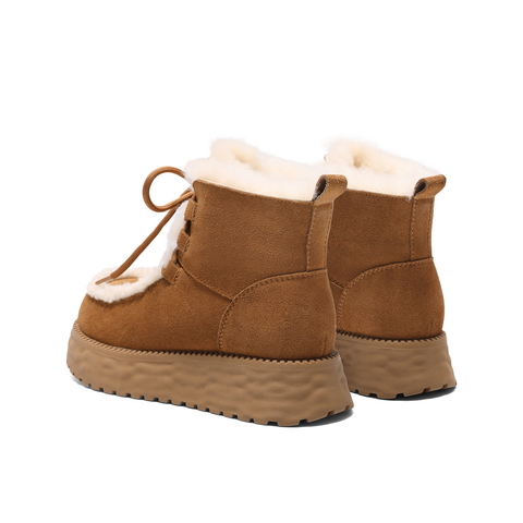 百丽时尚休闲雪地靴女2024冬新商场同款保暖御寒短靴D2D1DDD4