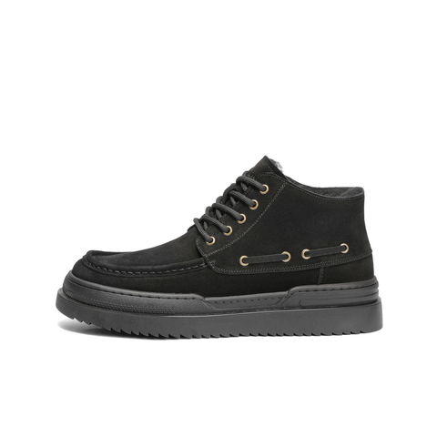 百丽户外休闲雪地靴男靴2024冬新款厚底保暖靴棉靴东北靴A1796DD4