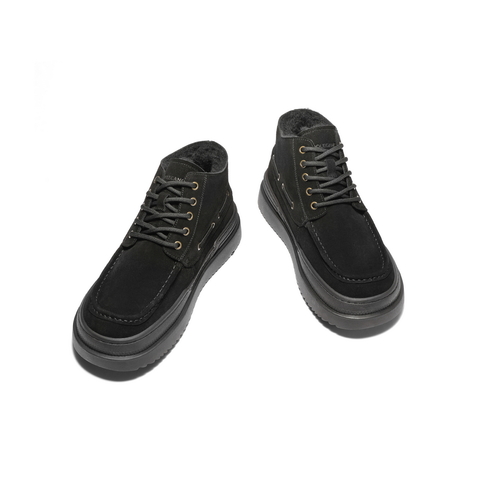 百丽户外休闲雪地靴男靴2024冬新款厚底保暖靴棉靴东北靴A1796DD4