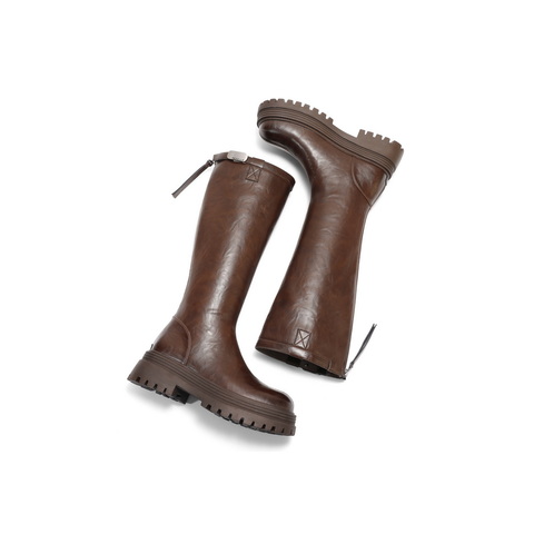 百丽时尚美拉德弹力高靴女2024冬新商场同款增高厚底长靴D3E1DDG4