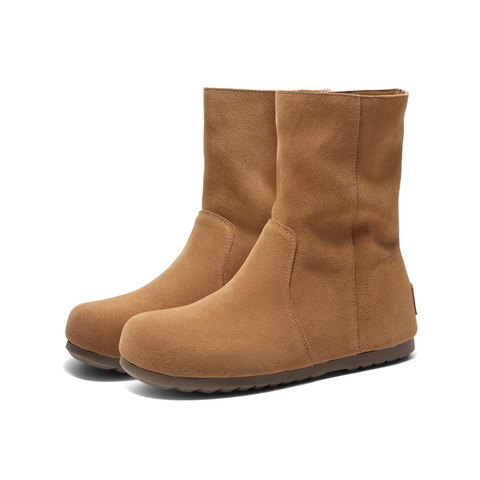 百丽勃肯休闲短靴女2024冬新商场同款显瘦短筒靴D2M1DDZ4