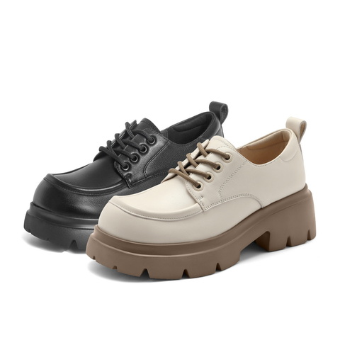 百丽舒适百搭牛津鞋女2024秋新通商场同款勤厚底小皮鞋B1Q1DCM4
