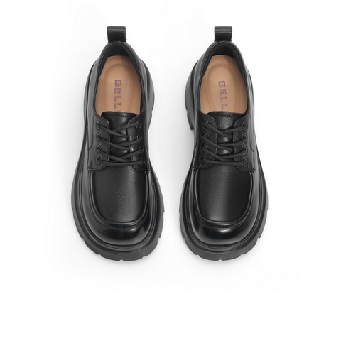 百丽舒适百搭牛津鞋女2024秋新通商场同款勤厚底小皮鞋B1Q1DCM4